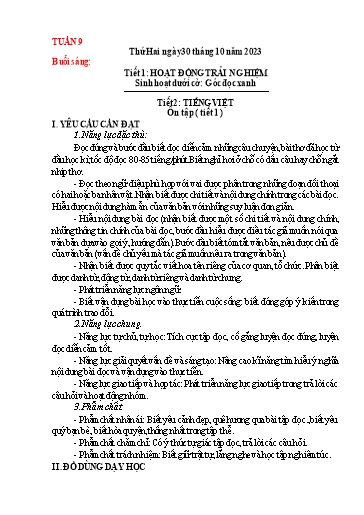 Giáo án Lớp 4 - Tuần 9 - Năm học 2023-2024