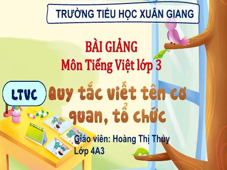 Bài giảng Tiếng Việt Lớp 4 Sách Kết nối tri thức (Luyện từ và câu) - Quy tắc viết tên cơ quan, tổ chức - Năm học 2023-2024 - Hoàng Thị Thủy