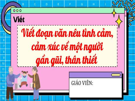 Bài giảng Tiếng Việt Lớp 4 Sách Kết nối tri thức (Viết) - Viết đoạn văn nêu tình cảm, cảm xúc về một người gần gũi, thân thiết - Năm học 2023-2024 - Nguyễn Thị Hằng