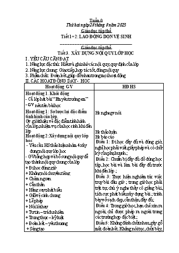 Kế hoạch bài dạy các môn Lớp 4 - Tuần 0 - Năm học 2023-2024 - Hồ Huy Hậu