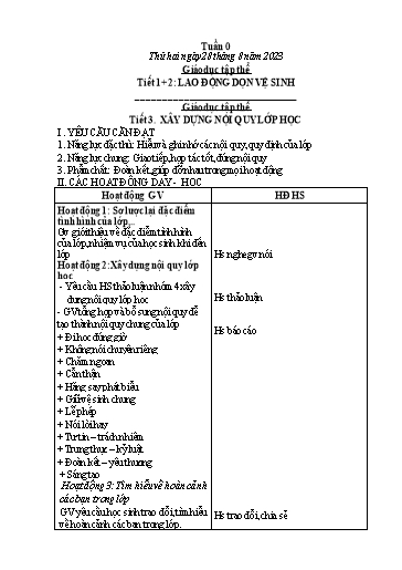 Kế hoạch bài dạy các môn Lớp 4 - Tuần 0 - Năm học 2023-2024 - Nguyễn Thị Hằng