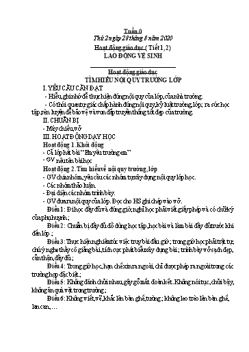 Kế hoạch bài dạy các môn Lớp 4 - Tuần 0 - Năm học 2023-2024 - Trần Thị Khánh Huyền