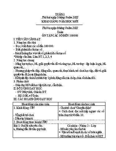 Kế hoạch bài dạy các môn Lớp 4 - Tuần 1 - Năm học 2022-2023 - Đặng Thị Xuân