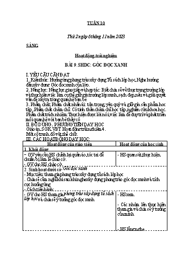 Kế hoạch bài dạy các môn Lớp 4 - Tuần 10 - Năm học 2023-2024 - Hoàng Thị Thủy