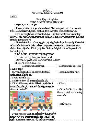 Kế hoạch bài dạy các môn Lớp 4 - Tuần 11 - Năm học 2023-2024 - Trần Thị Khánh Huyền