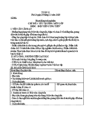 Kế hoạch bài dạy các môn Lớp 4 - Tuần 12 - Năm học 2023-2024 - Nguyễn Thị Hằng