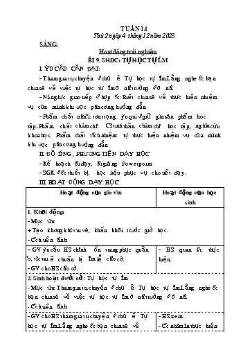 Kế hoạch bài dạy các môn Lớp 4 - Tuần 14 - Năm học 2023-2024 - Hoàng Thị Thủy