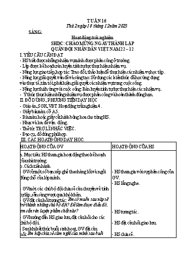 Kế hoạch bài dạy các môn Lớp 4 - Tuần 16 - Năm học 2023-2024 - Hoàng Thị Thủy