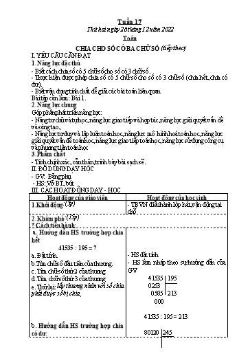 Kế hoạch bài dạy các môn Lớp 4 - Tuần 17 - Năm học 2022-2023 - Lê Thị Hồng Hạnh