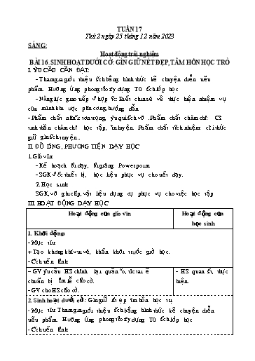 Kế hoạch bài dạy các môn Lớp 4 - Tuần 17 - Năm học 2023-2024 - Hoàng Thị Thủy