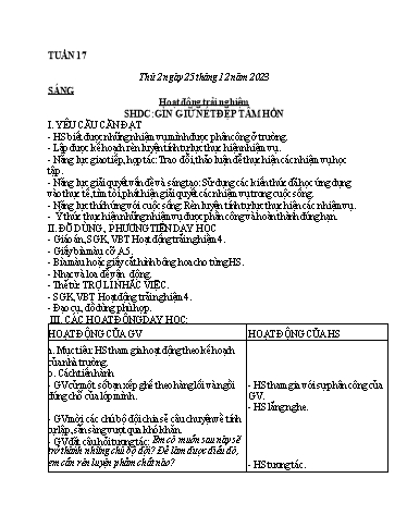 Kế hoạch bài dạy các môn Lớp 4 - Tuần 17 - Năm học 2023-2024 - Nguyễn Thị Hằng