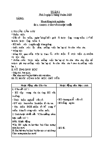 Kế hoạch bài dạy các môn Lớp 4 - Tuần 2 - Năm học 2023-2024 - Hoàng Thị Thủy