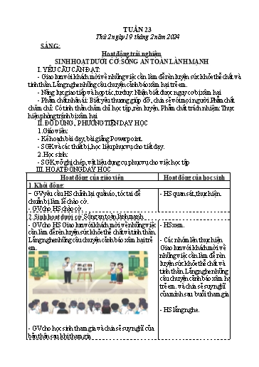 Kế hoạch bài dạy các môn Lớp 4 - Tuần 23 - Năm học 2023-2024 - Hoàng Thị Thủy