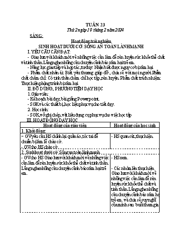 Kế hoạch bài dạy các môn Lớp 4 - Tuần 23 - Năm học 2023-2024 - Nguyễn Thị Hằng