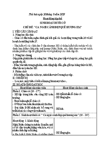 Kế hoạch bài dạy các môn Lớp 4 - Tuần 27 - Năm học 2022-2023 - Lê Thị Hằng Khánh