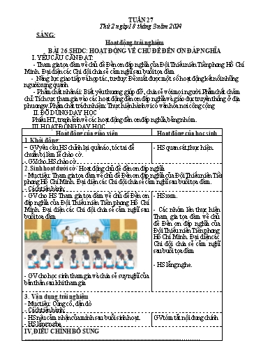 Kế hoạch bài dạy các môn Lớp 4 - Tuần 27 - Năm học 2023-2024 - Hoàng Thị Thủy