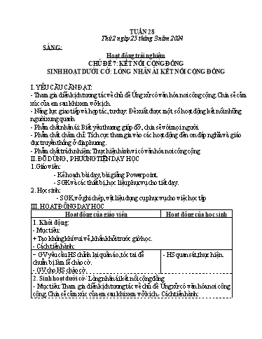 Kế hoạch bài dạy các môn Lớp 4 - Tuần 28 - Năm học 2023-2024 - Trần Thị Khánh Huyền
