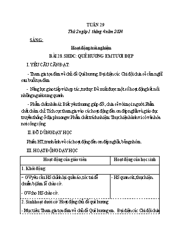 Kế hoạch bài dạy các môn Lớp 4 - Tuần 29 - Năm học 2023-2024 - Nguyễn Thị Hằng