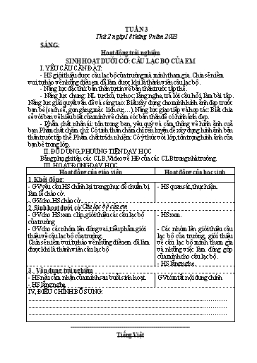 Kế hoạch bài dạy các môn Lớp 4 - Tuần 3 - Năm học 2023-2024 - Nguyễn Thị Hằng