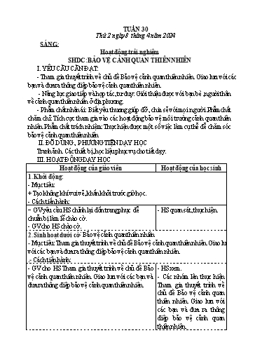 Kế hoạch bài dạy các môn Lớp 4 - Tuần 30 - Năm học 2023-2024 - Hoàng Thị Thủy