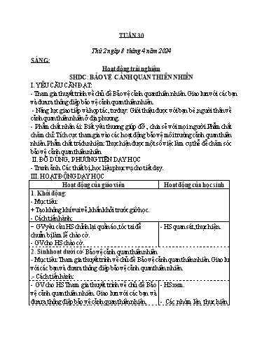Kế hoạch bài dạy các môn Lớp 4 - Tuần 30 - Năm học 2023-2024 - Nguyễn Thị Hằng