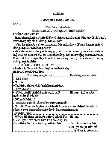 Kế hoạch bài dạy các môn Lớp 4 - Tuần 30 - Năm học 2023-2024 - Trần Thị Khánh Huyền