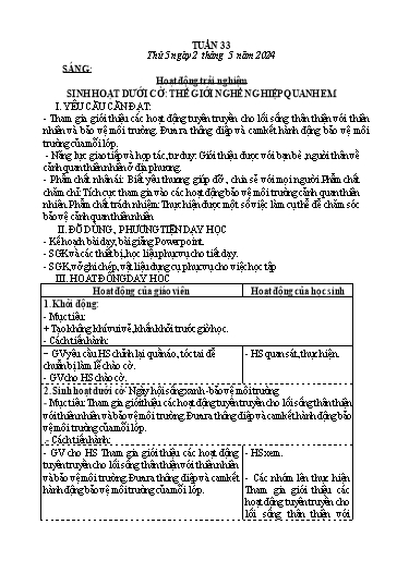 Kế hoạch bài dạy các môn Lớp 4 - Tuần 33 - Năm học 2023-2024 - Hoàng Thị Thủy