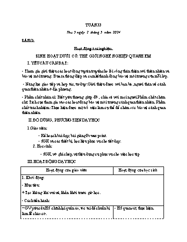 Kế hoạch bài dạy các môn Lớp 4 - Tuần 33 - Năm học 2023-2024 - Nguyễn Thị Hằng