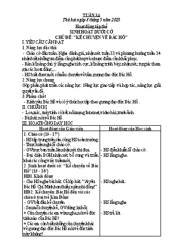 Kế hoạch bài dạy các môn Lớp 4 - Tuần 34 - Năm học 2022-2023 - Lê Thị Hằng Khánh