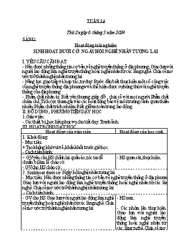 Kế hoạch bài dạy các môn Lớp 4 - Tuần 34 - Năm học 2023-2024 - Hoàng Thị Thủy