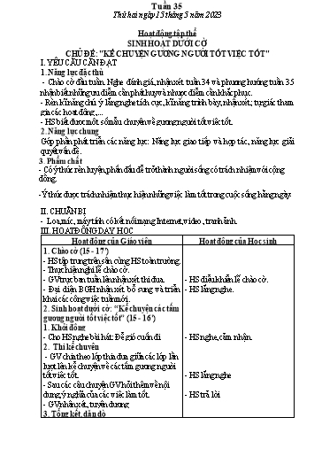 Kế hoạch bài dạy các môn Lớp 4 - Tuần 35 - Năm học 2022-2023 - Lê Thị Hồng Hạnh
