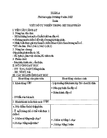 Kế hoạch bài dạy các môn Lớp 4 - Tuần 4 - Năm học 2022-2023 - Đặng Thị Xuân