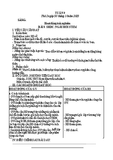 Kế hoạch bài dạy các môn Lớp 4 - Tuần 9 - Năm học 2023-2024 - Hoàng Thị Thủy