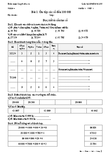 Phiếu bài tập Toán lớp 4 hằng ngày sách Kết nối tri thức - Trọn bộ cả năm học 2026-2027