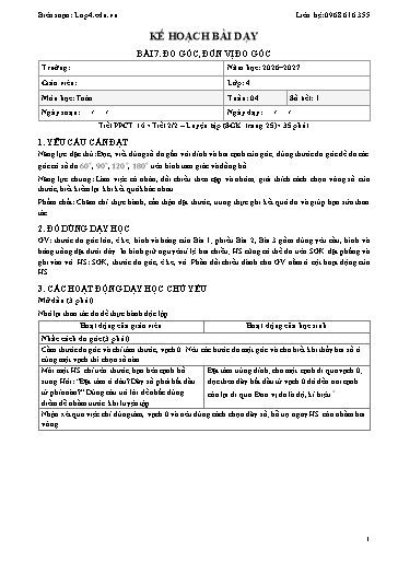 Giáo án Toán lớp 4 sách KNTT - Tuần 4 - Năm học 2026-2027 (Tích hợp năng lực số và AI)