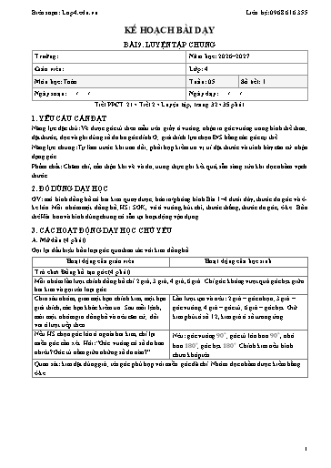 Giáo án Toán lớp 4 sách KNTT - Tuần 5 - Năm học 2026-2027 (Tích hợp năng lực số và AI)
