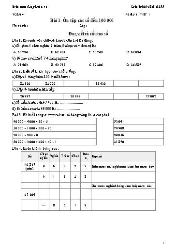 Phiếu bài tập Toán lớp 4 hằng ngày sách Kết nối tri thức - Trọn bộ cả năm học 2026-2027